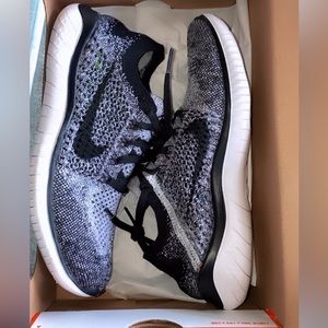 Women’s Nike Free RN Flyknit Size 7 -Black & White